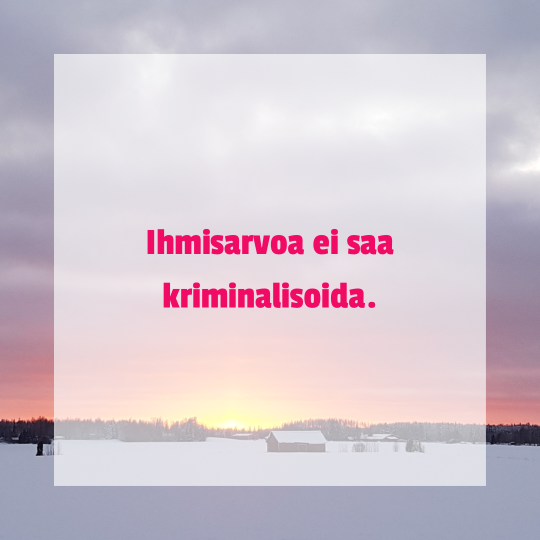 Huumeiden käyttö on oire, ei rikos