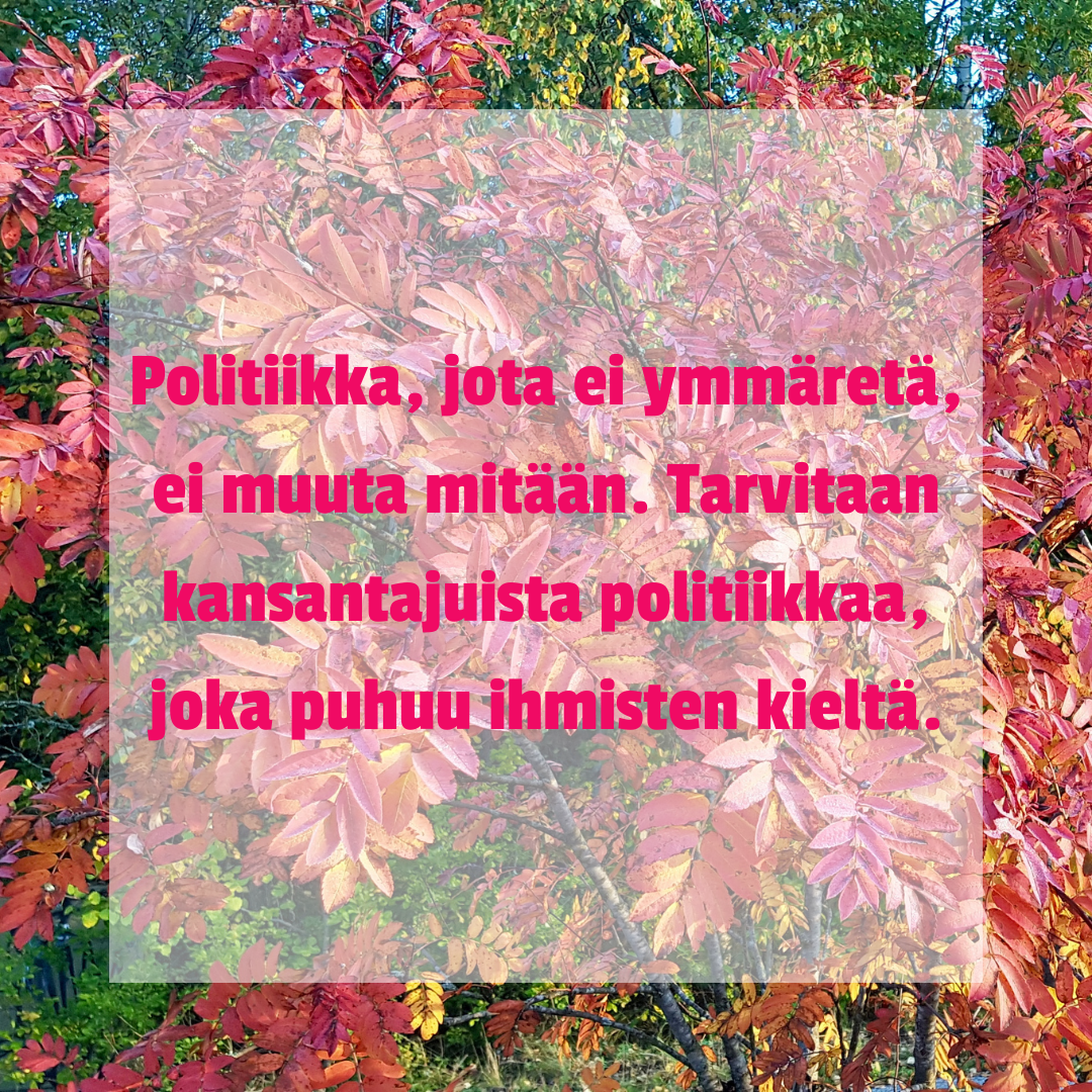 Puhutaanko niin, että kaikki ymmärtävät?