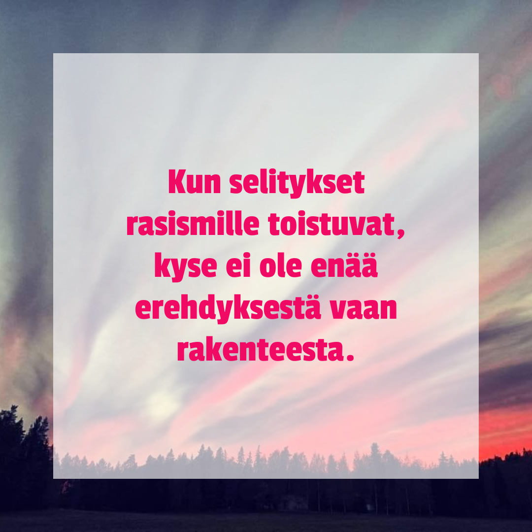 Missä kulkee raja, jos rasismi ei ylitä sitä koskaan?